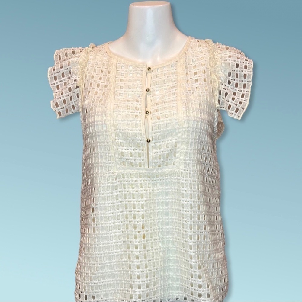 Banana Republic Ruffle Lace Top with Cami Small - Picture 3 of 7